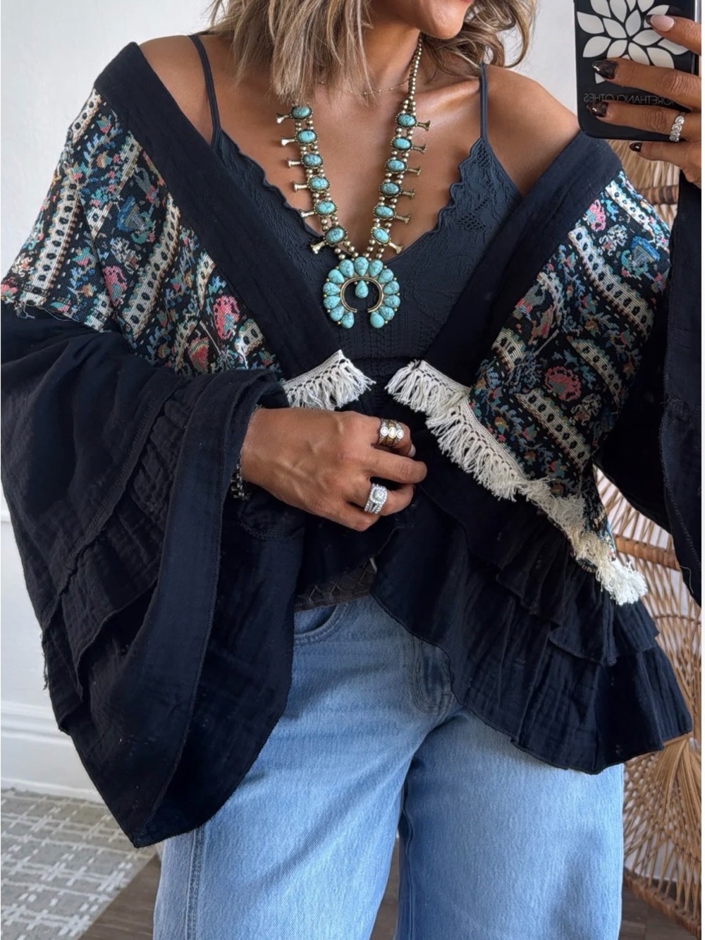 POL BETHANY WOVEN OPEN JACKET - Picture 4 of 7